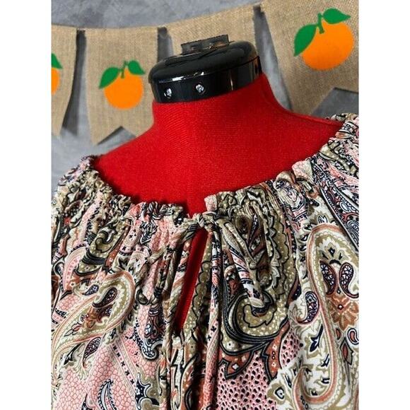 LILDY Drawstring Tie TUNIC Womens L / XL Multi Color Floral Pullover Polyester - Picture 6 of 10